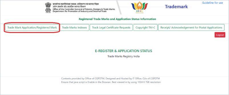 e-register and application status