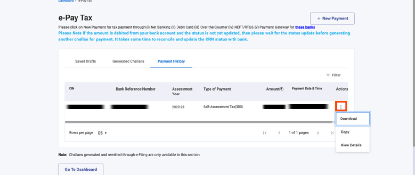 TDS challan download
