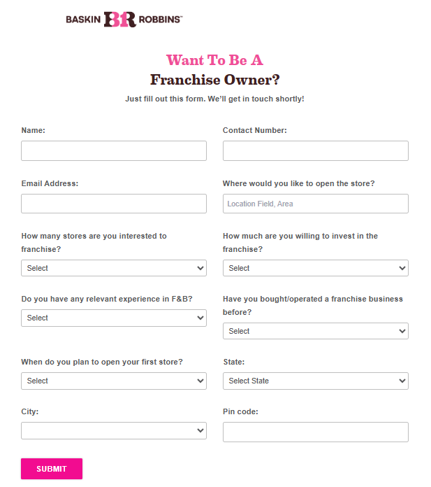 How to Apply for Baskin Robbins Franchise