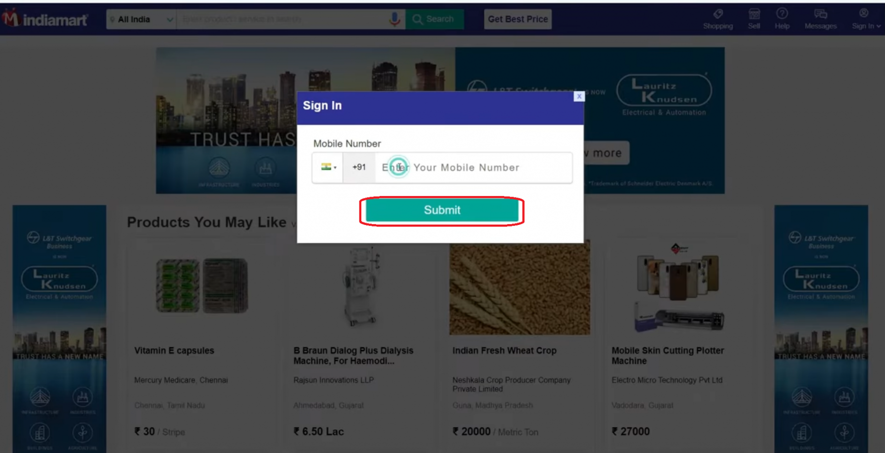 Indiamart number verification