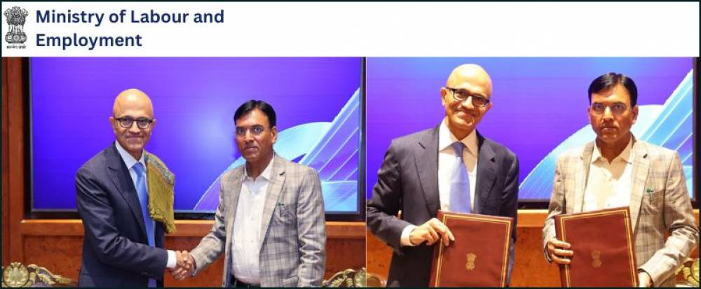 Ministry of Labour and Employment Signs MoU with Microsoft